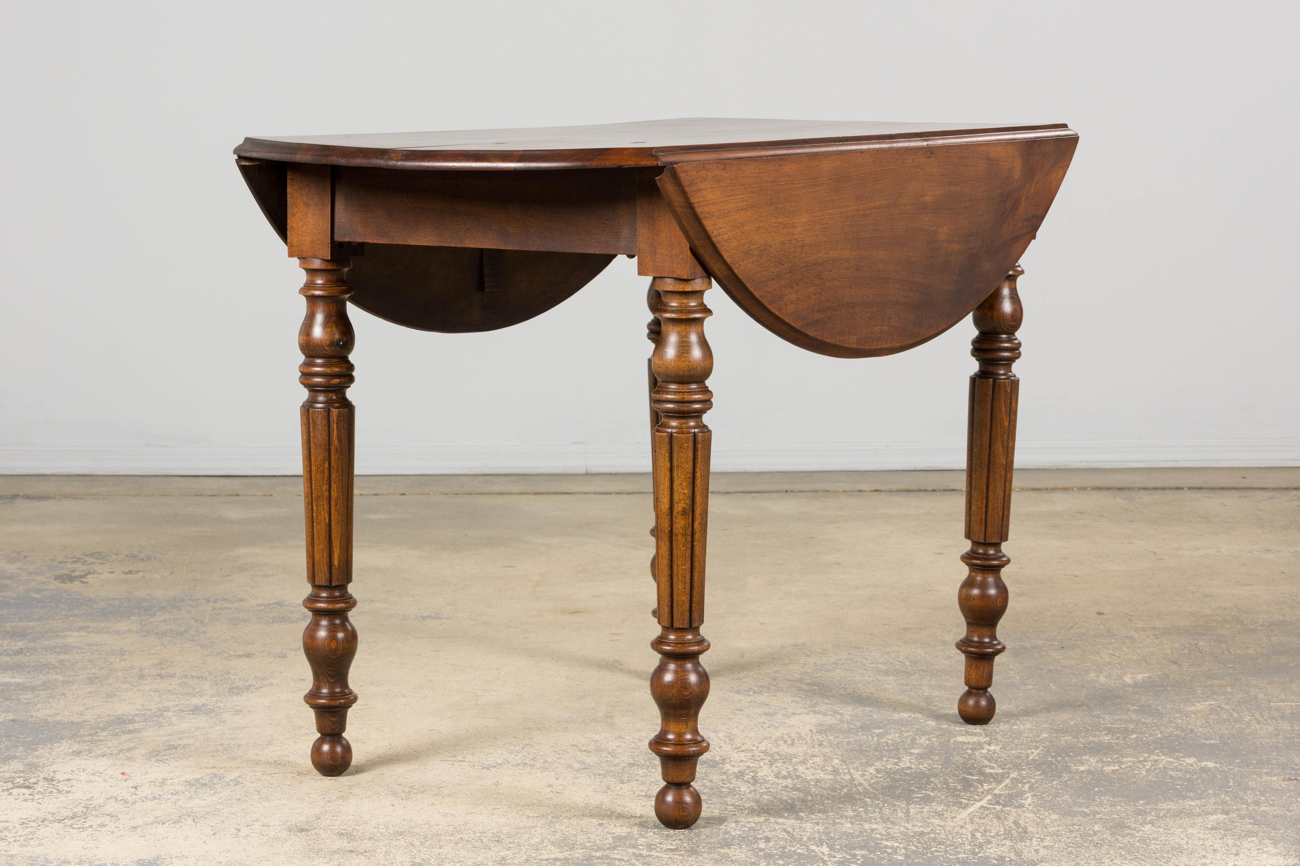 Antique Country French Provincial Maple Drop Leaf Table For Sale 11