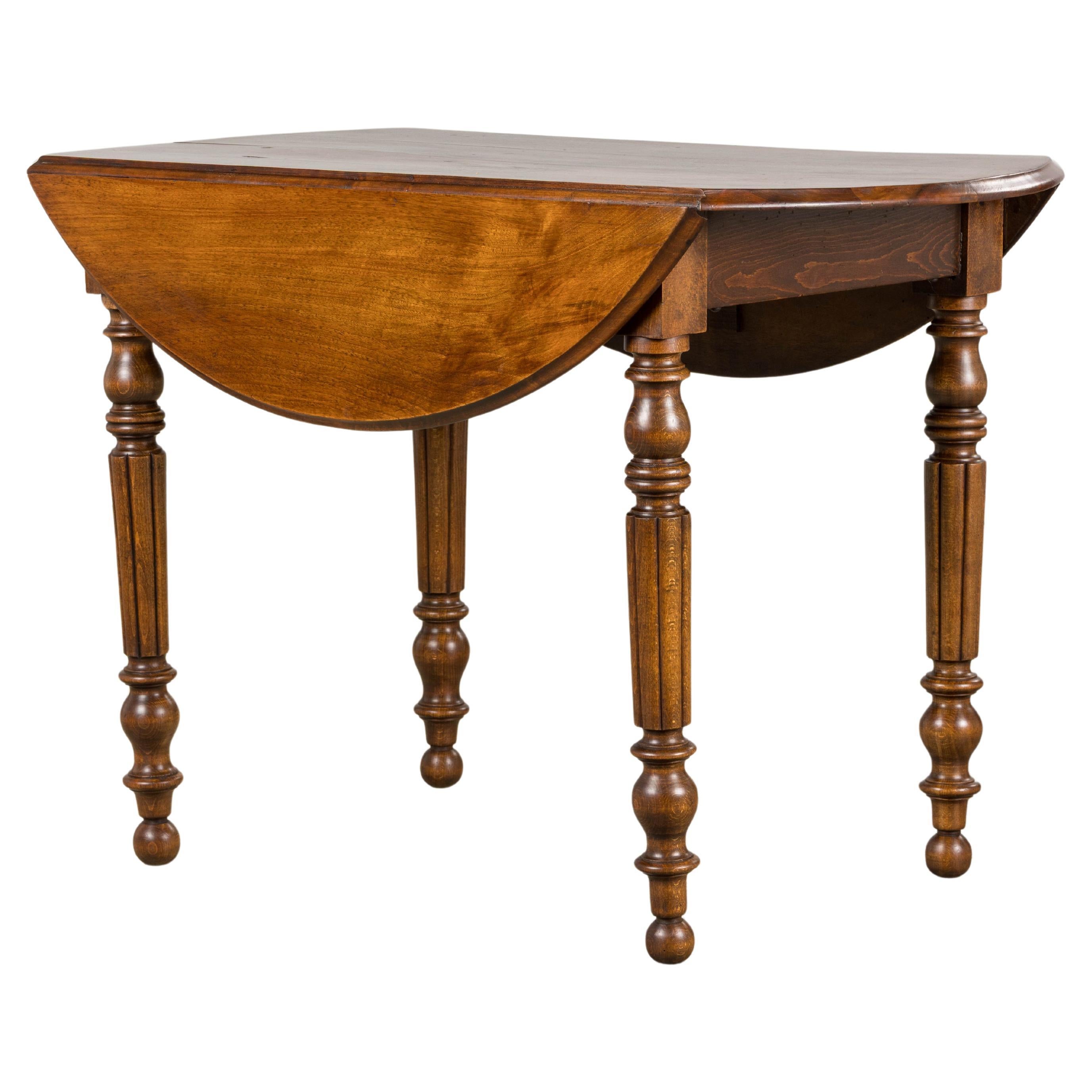 Antique Country French Provincial Maple Drop Leaf Table