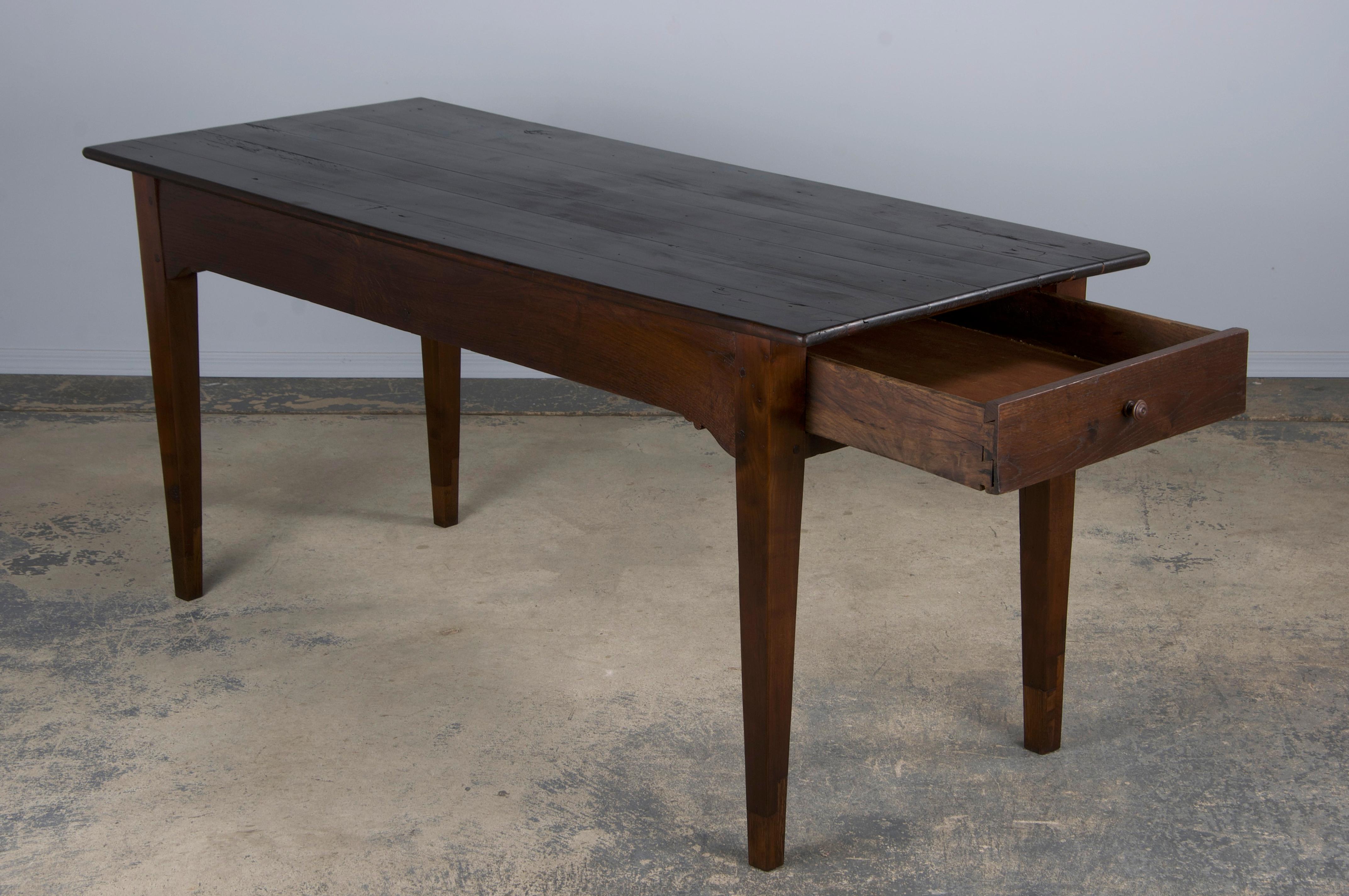 Antique Country French Provincial Mixed Wood Farmhouse Dining Table 6