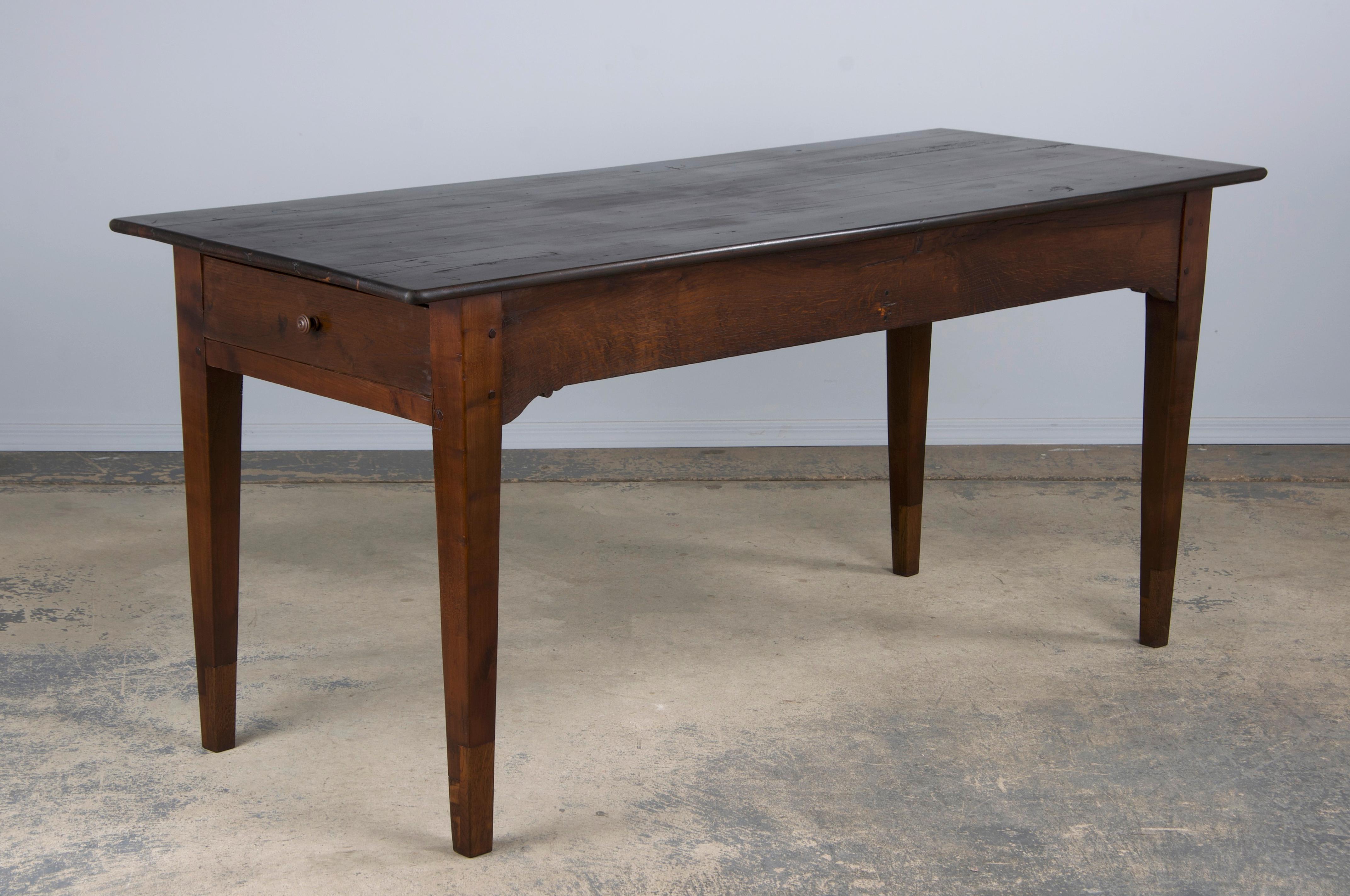 Antique Country French Provincial Mixed Wood Farmhouse Dining Table 9