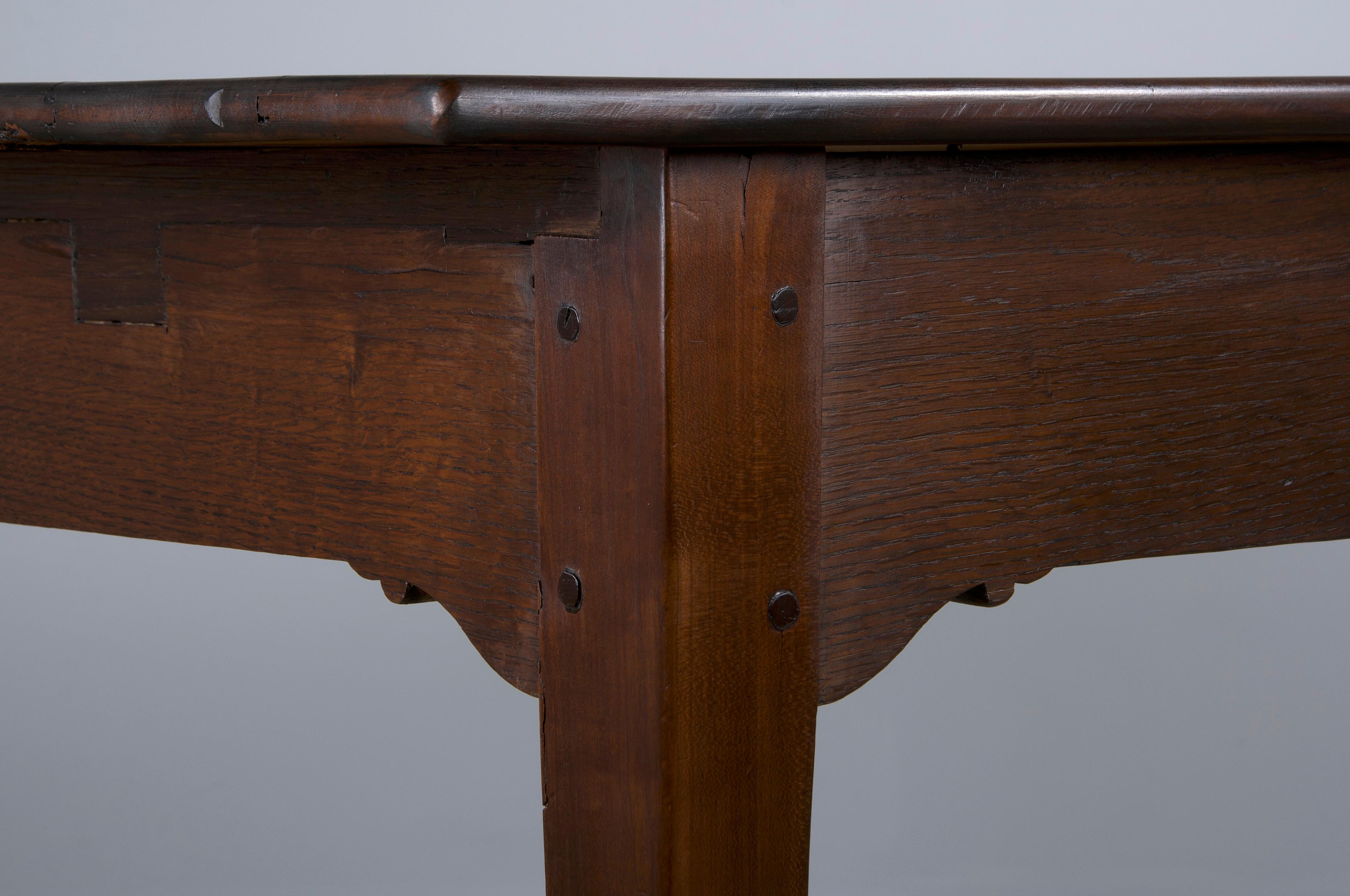 Antique Country French Provincial Mixed Wood Farmhouse Dining Table 3