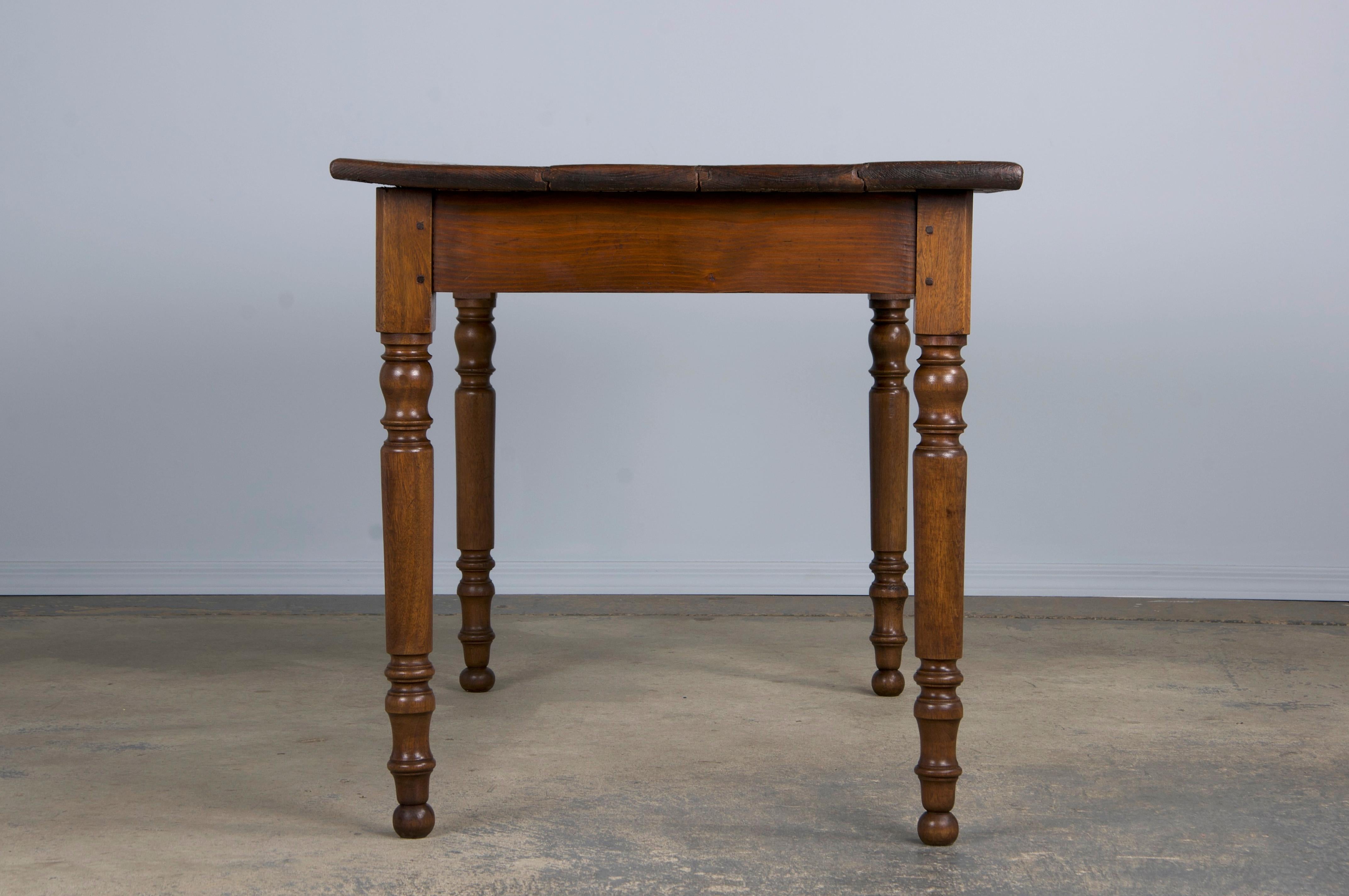 Antique Country French Provincial Mixed Wood Farmhouse Table 6