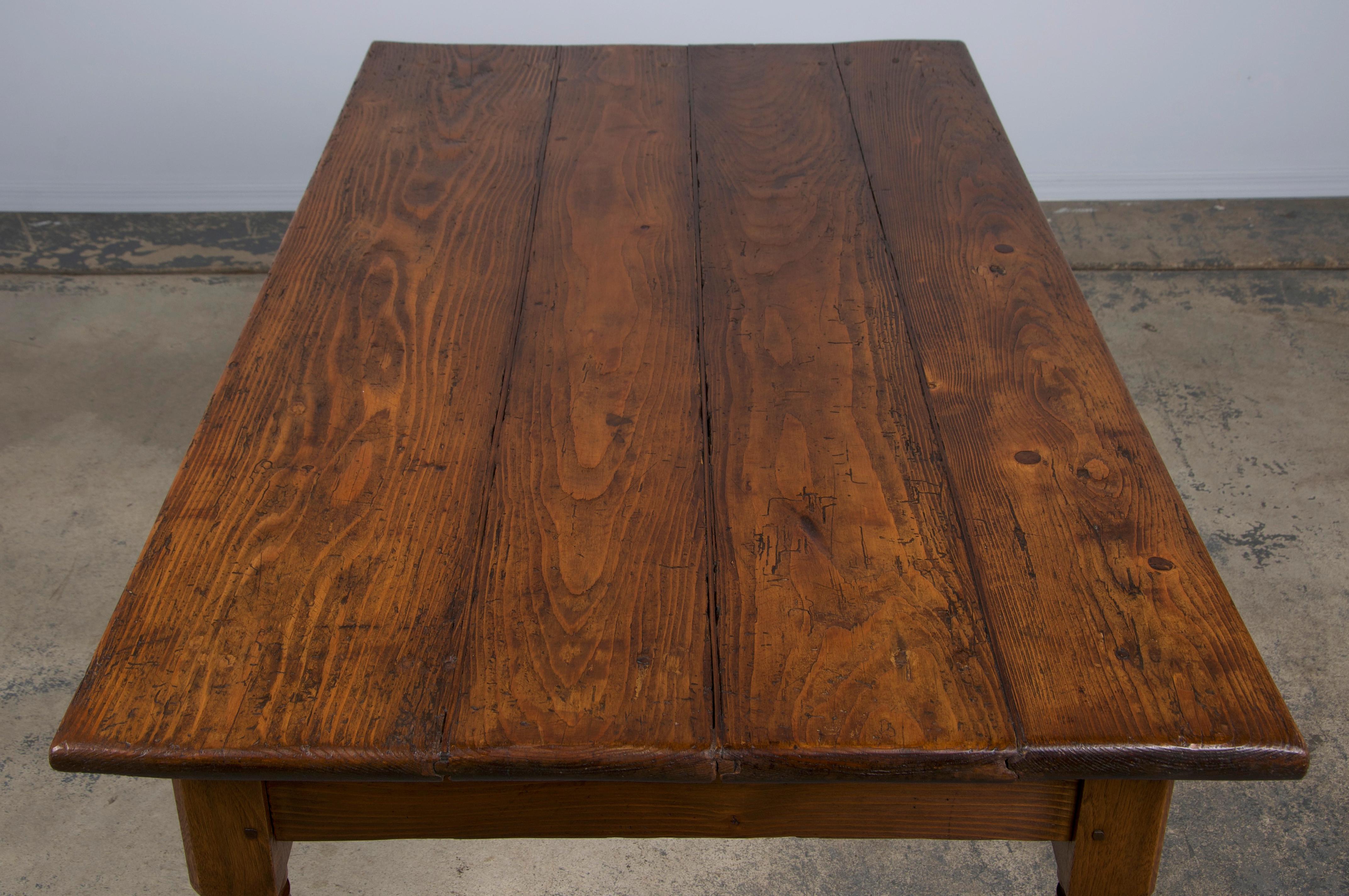 Antique Country French Provincial Mixed Wood Farmhouse Table 7