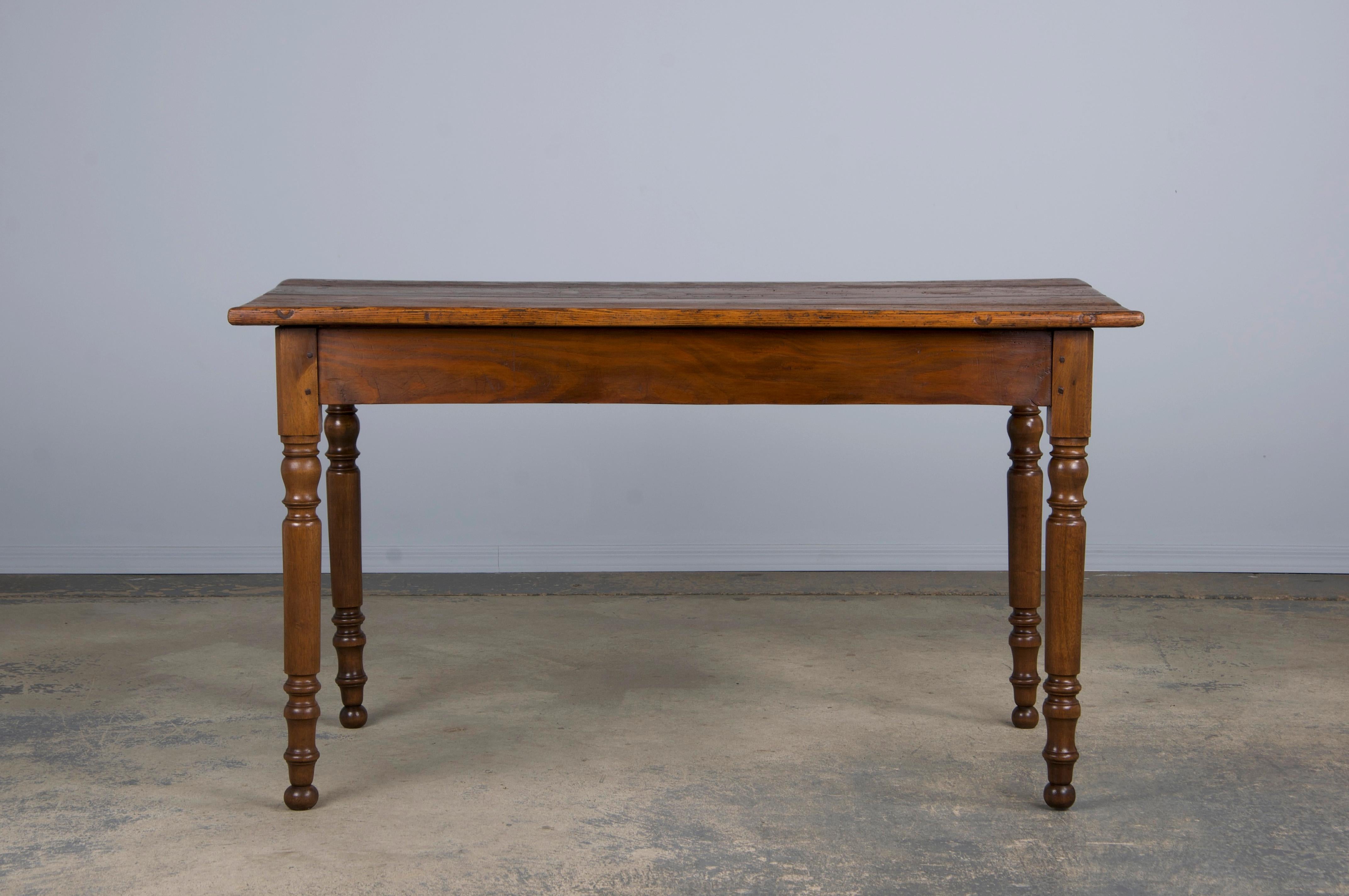 Hand-Carved Antique Country French Provincial Mixed Wood Farmhouse Table