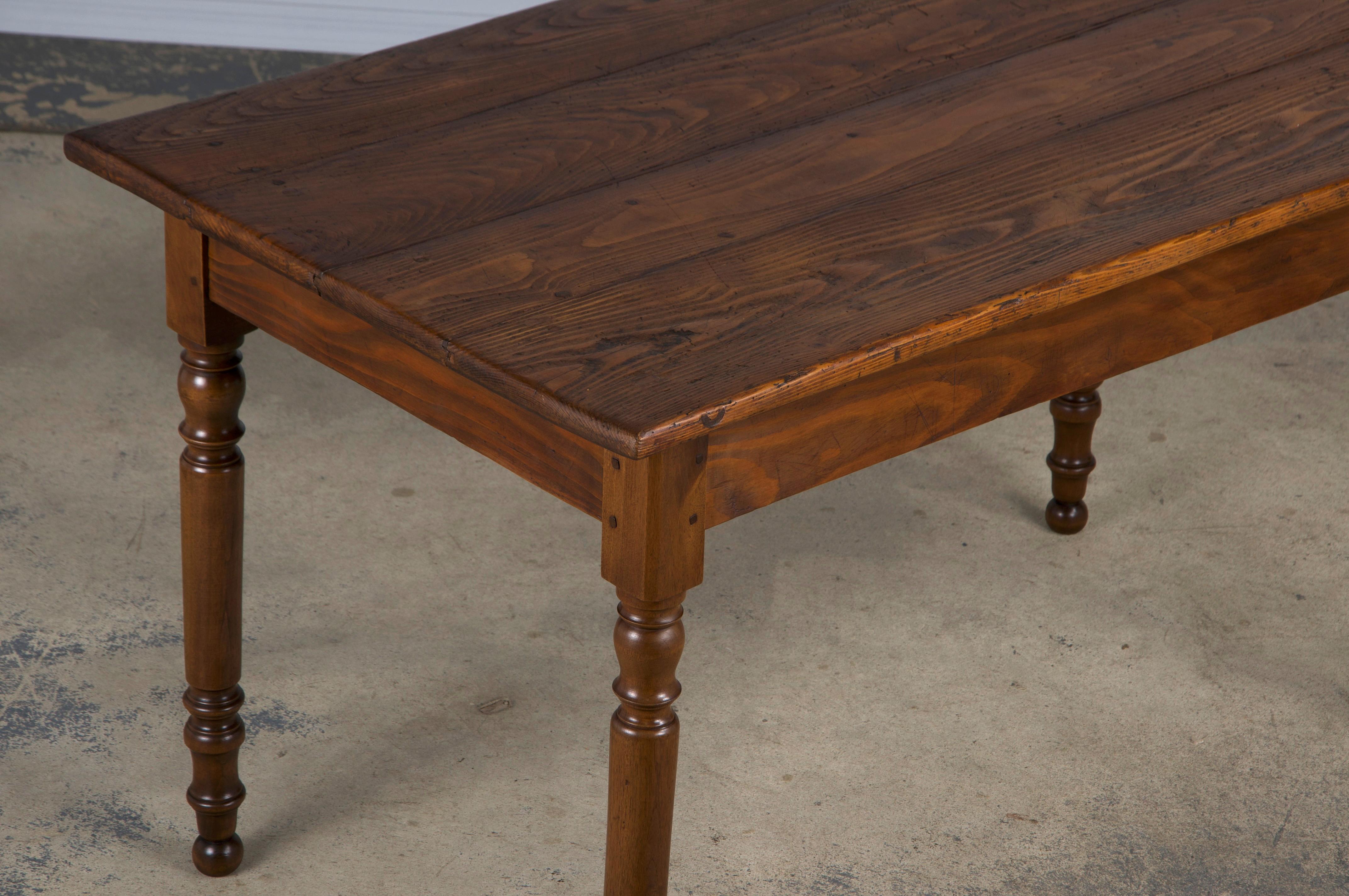 Antique Country French Provincial Mixed Wood Farmhouse Table 3