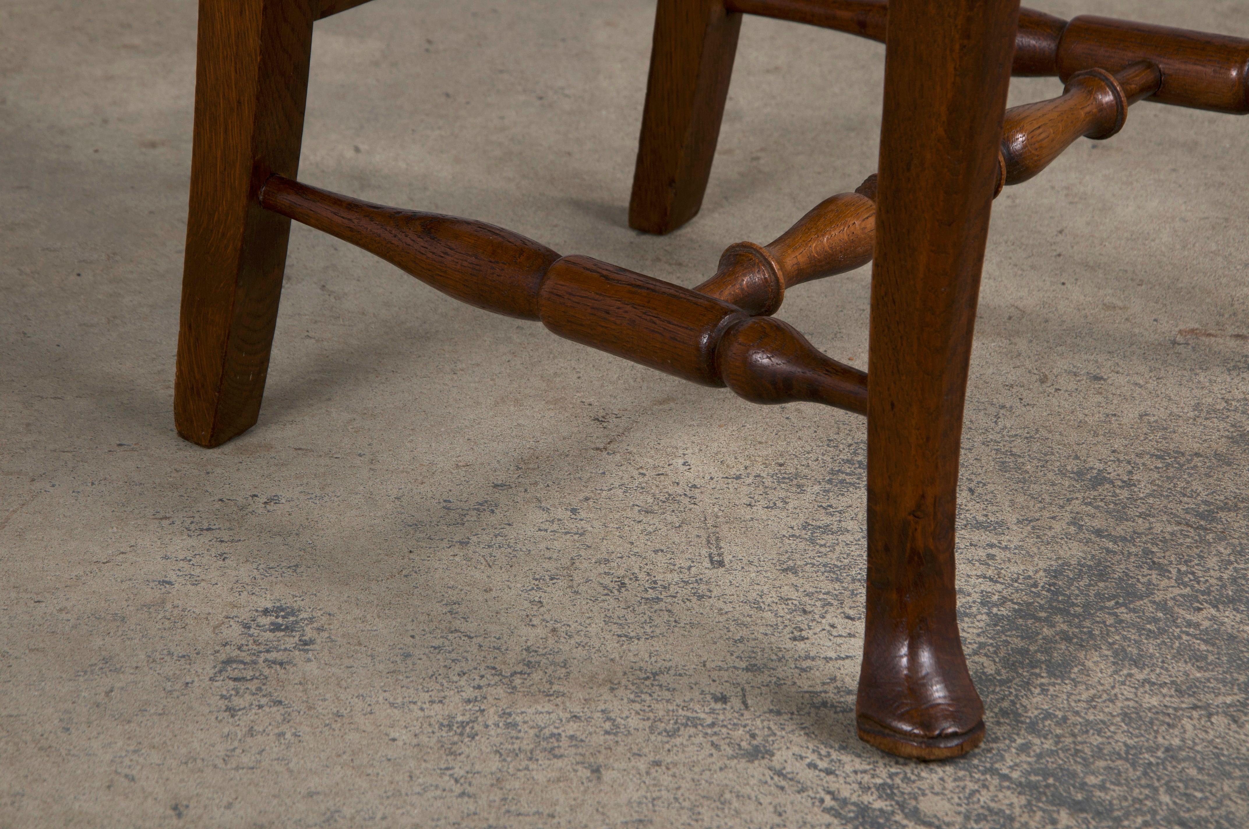 Antique Country French Provincial Oak Dining Chairs W/ Rush Seats - Set of 6 5