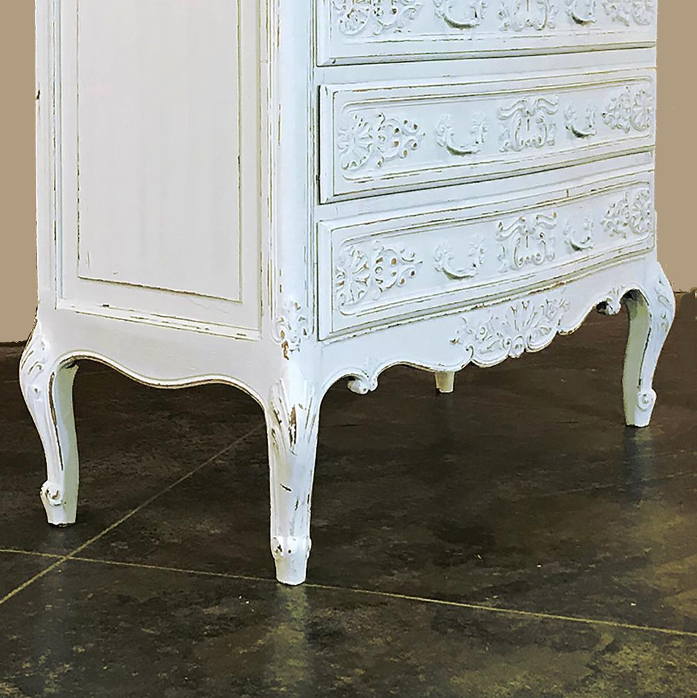 Antique Country French Provincial Painted Cabinet, Wardrobe For Sale 3