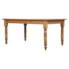 Antique Country French Provincial Pine Farmhouse Dining Table