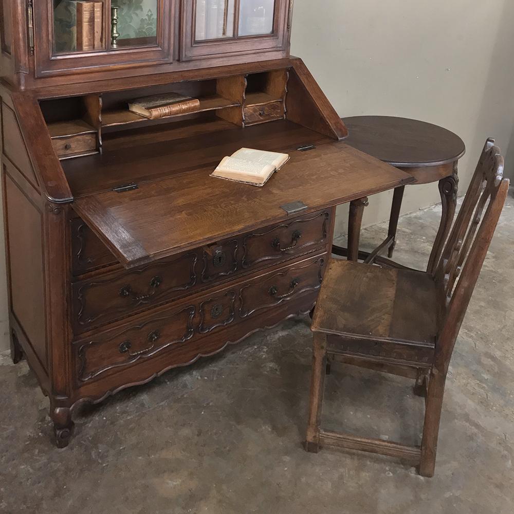 Antique Country French Provincial Secretary, Bookcase 1