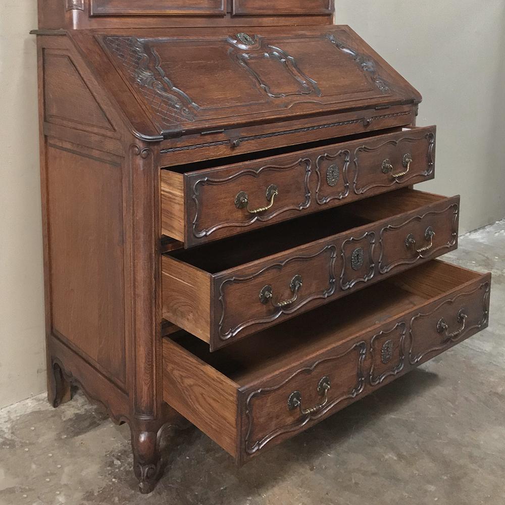 Oak Antique Country French Provincial Secretary, Bookcase