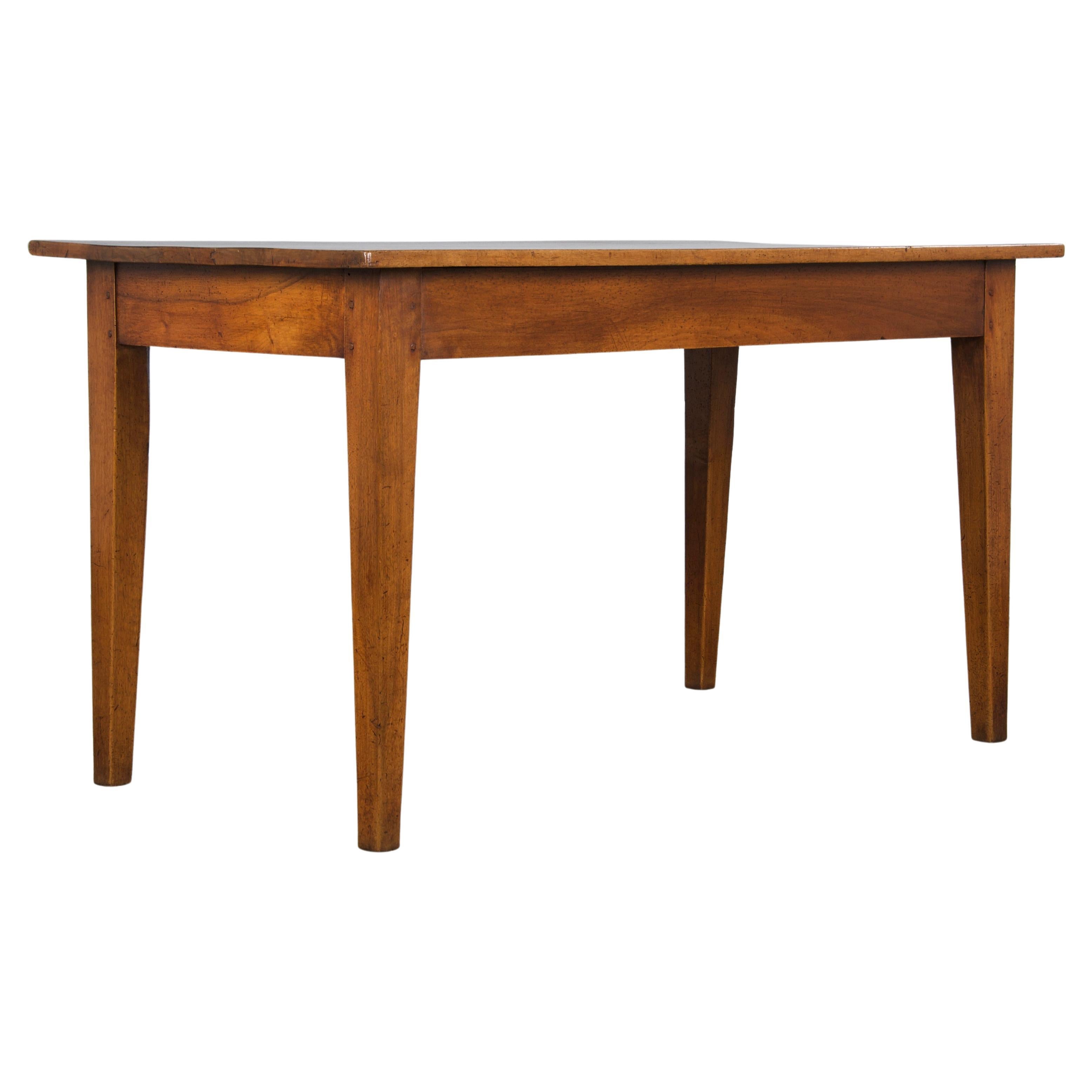 Antique Country French Provincial Walnut Farmhouse Table