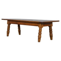 Antique Country French Provincial Walnut Farmhouse Coffee Table