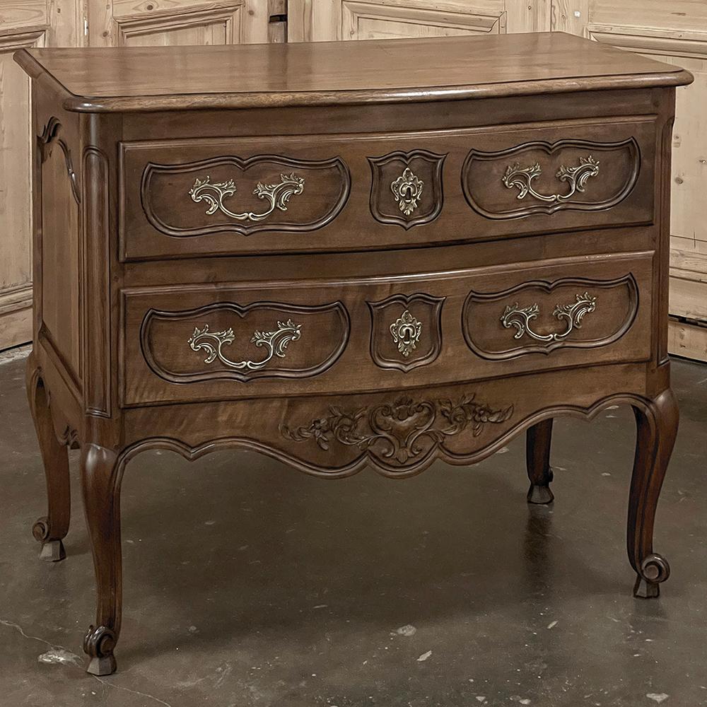 Louis XIV Antique Country French Regence Walnut Commode For Sale
