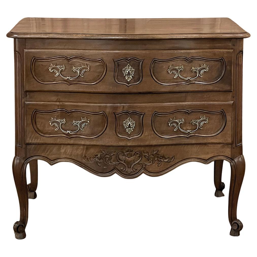 Antique Country French Regence Walnut Commode For Sale