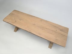 Antique French Rustic Thick Oak Trestle Dining Table (Tavolo da pranzo a cavalletto) vecchio di 250 anni