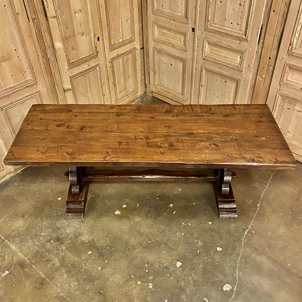 Antique Country French Rustic Trestle Dining Table 4
