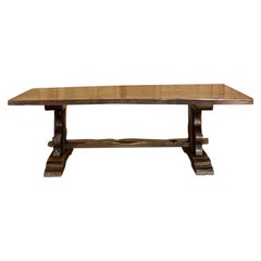 Antique Country French Rustic Trestle Dining Table