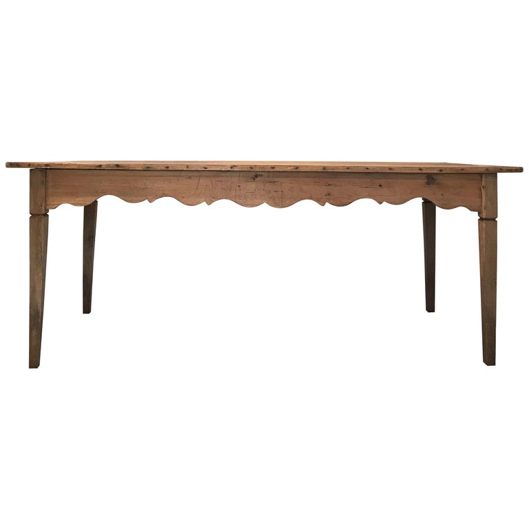 Antique Country French Scalloped Apron Farm Table from Provence at 1stDibs