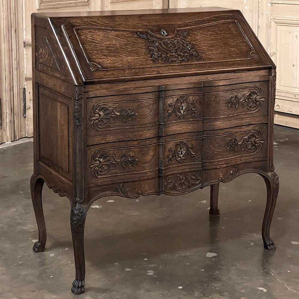 Antique Country French Secretary ~ Desk is a wonderful example of the combination of fine craftsmanship with an efficient, space-saving design.  Perfect for providing a convenient work surface and storage in any room, especially the bedroom and