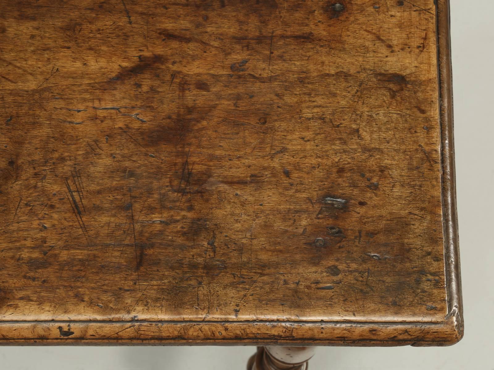 Walnut Antique Country French Side or End Table from the Early 1700s