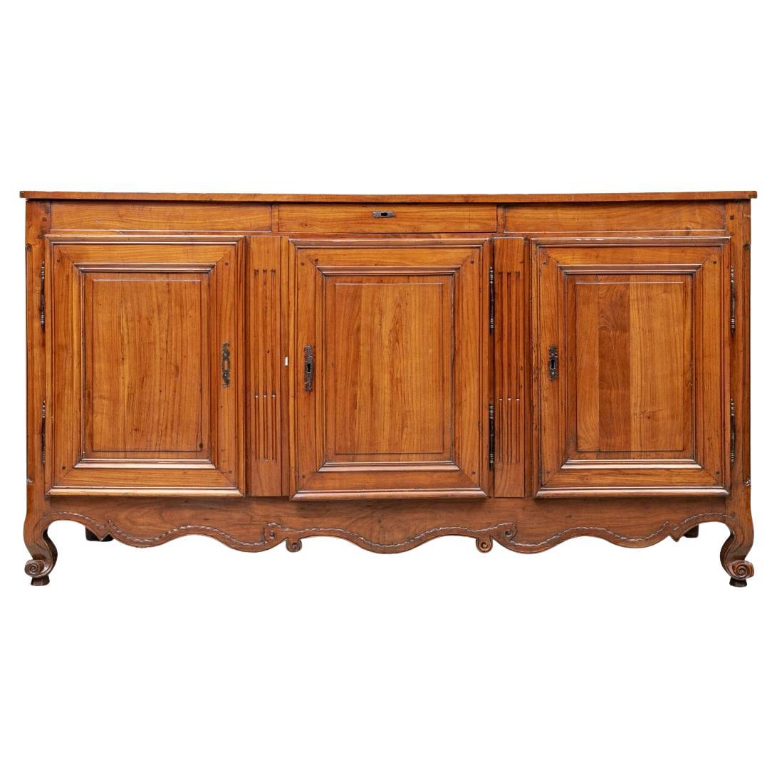 Antique Country French Solid Cherry Enfilade For Sale