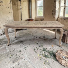 Antique Country French Stripped Fruitwood Dining Table