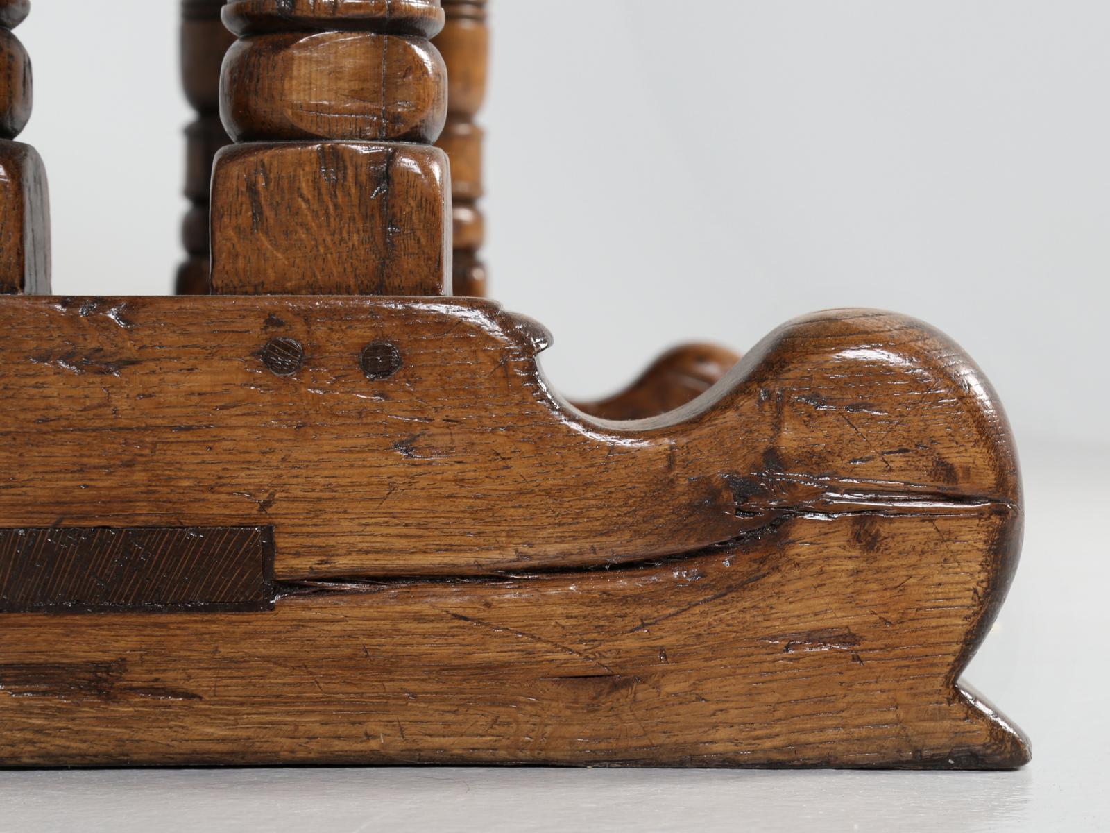 Antique Country French Trestle Dining Table in Solid Oak, circa 1700s 8