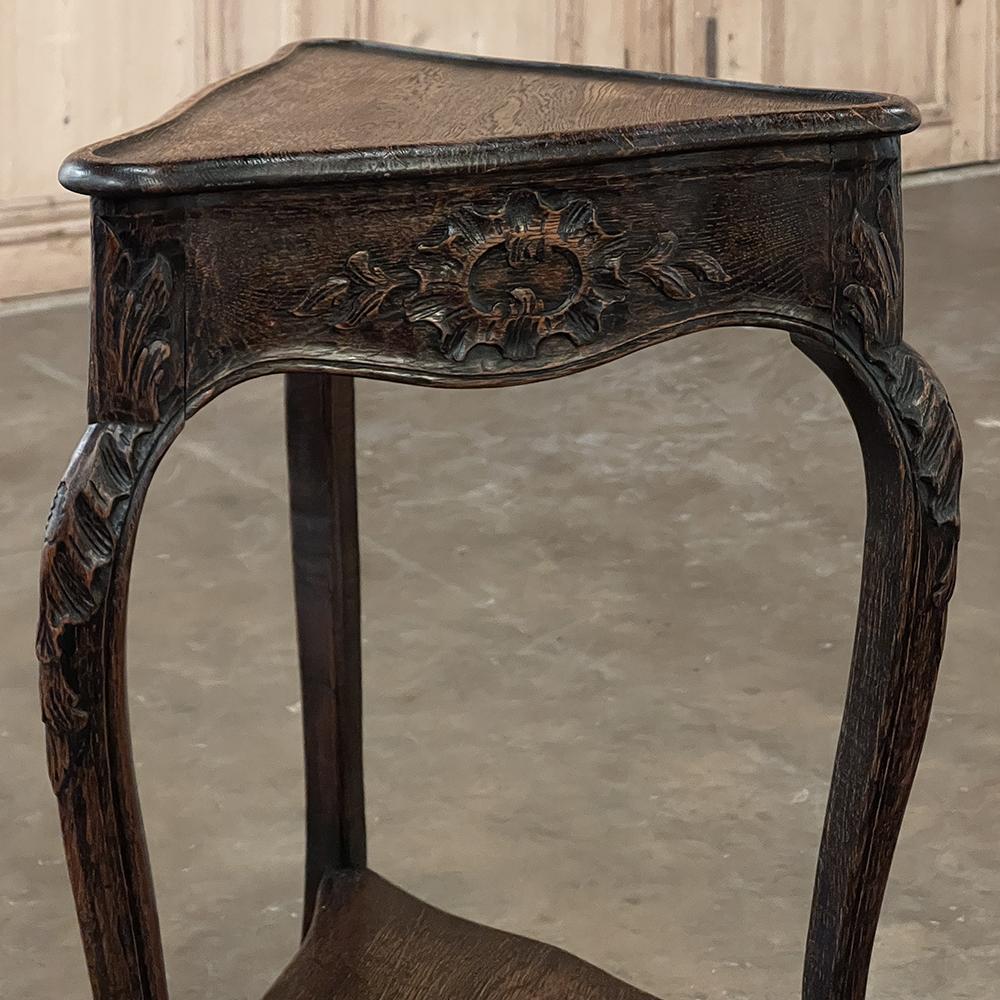 Antique Country French Triangular Lamp Table ~ Drink Table 8