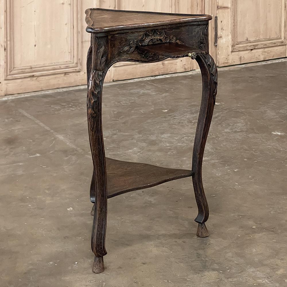 Antique Country French Triangular Lamp Table ~ Drink Table 3