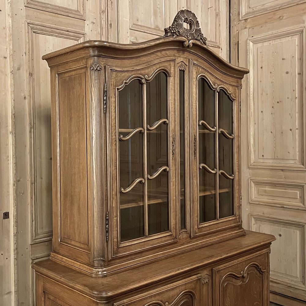 Oak Antique Country French Vitrine or Bookcase