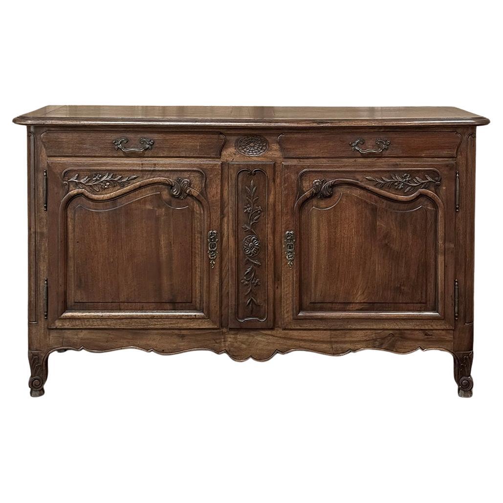 Antique Country French Walnut Buffet ~ Enfilade For Sale