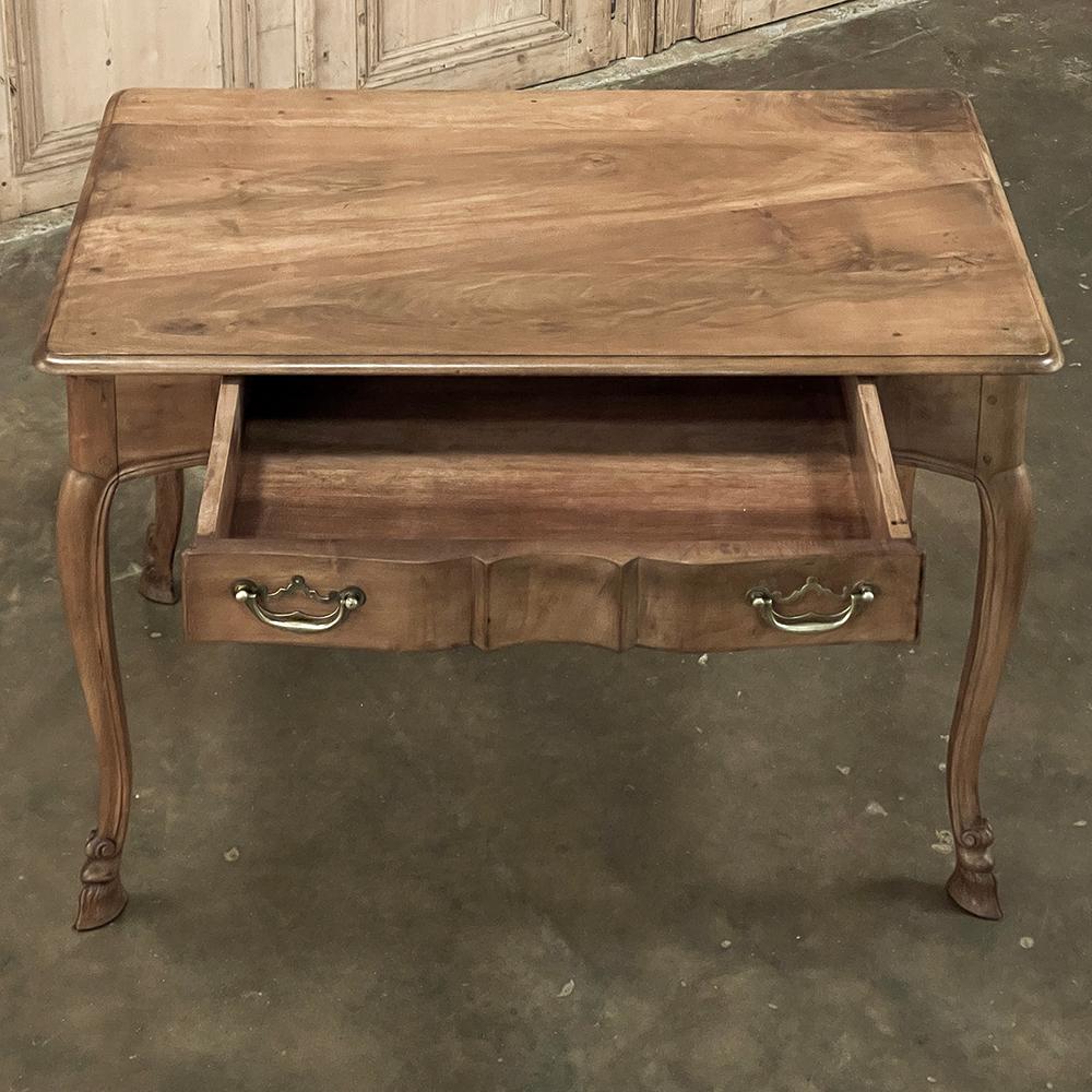 Brass Antique Country French Walnut Desk ~ Writing Table For Sale