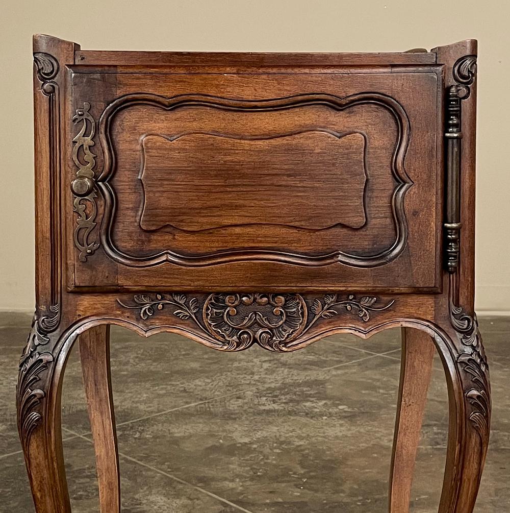 Antique Country French Walnut Nightstand, End Table For Sale 2