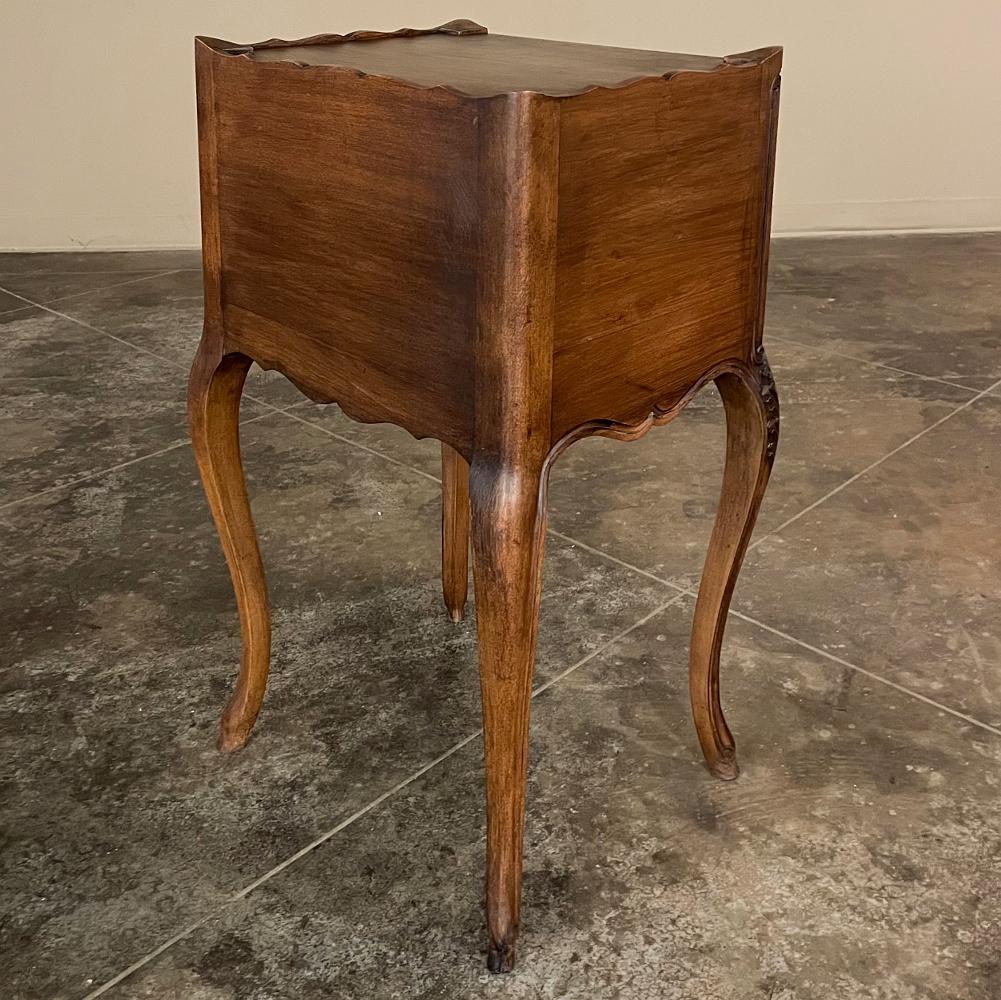 Antique Country French Walnut Nightstand, End Table For Sale 3