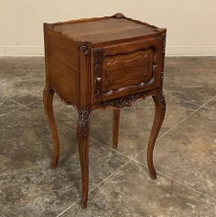 Antique Country French Walnut Nightstand, End Table