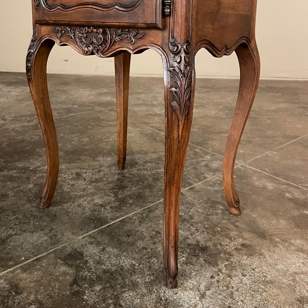 20th Century Antique Country French Walnut Nightstand, End Table For Sale