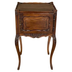 Antique Country French Walnut Nightstand, End Table