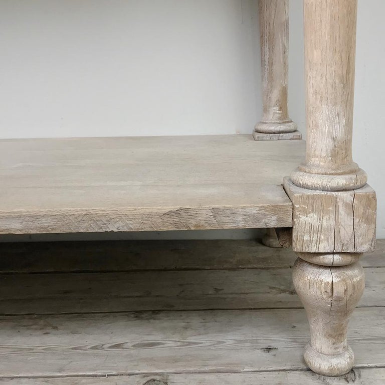 Antique Country French Whitewashed Console, Sofa Table For Sale at 1stdibs