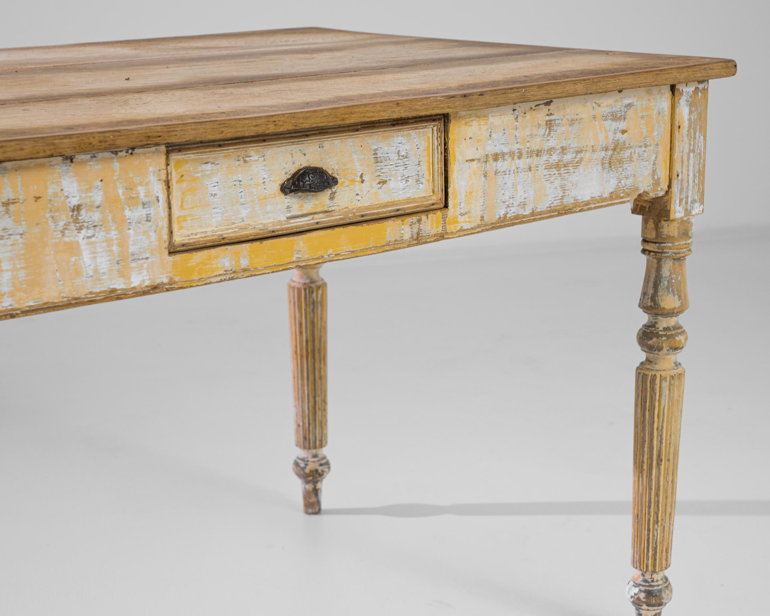 French Provincial Antique Country French Wood Patinated Table For Sale