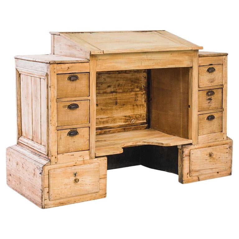 Guéridon vintage en bois avec plaque de verre, années 1950