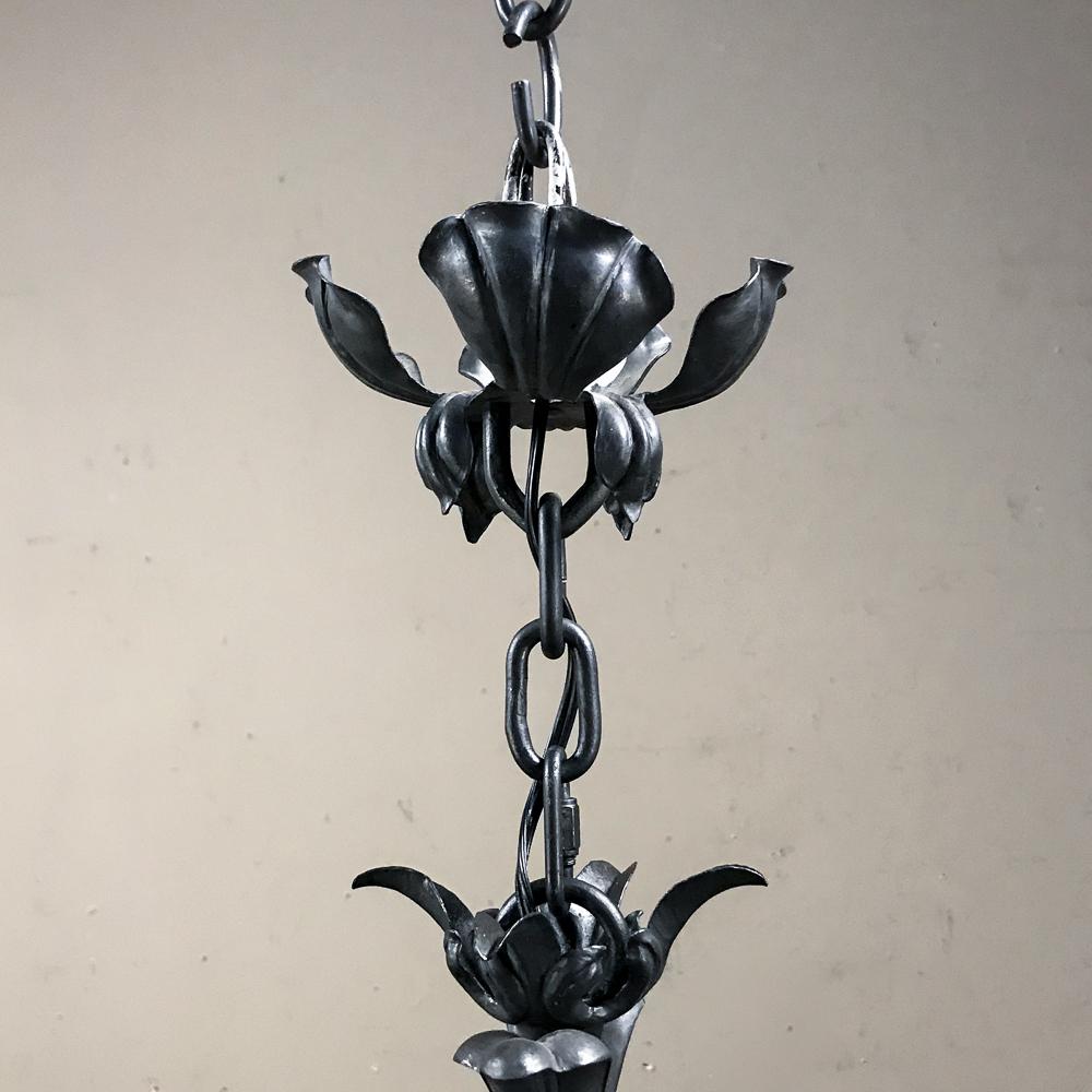 Antique Country French Wrought Iron Chandelier 5