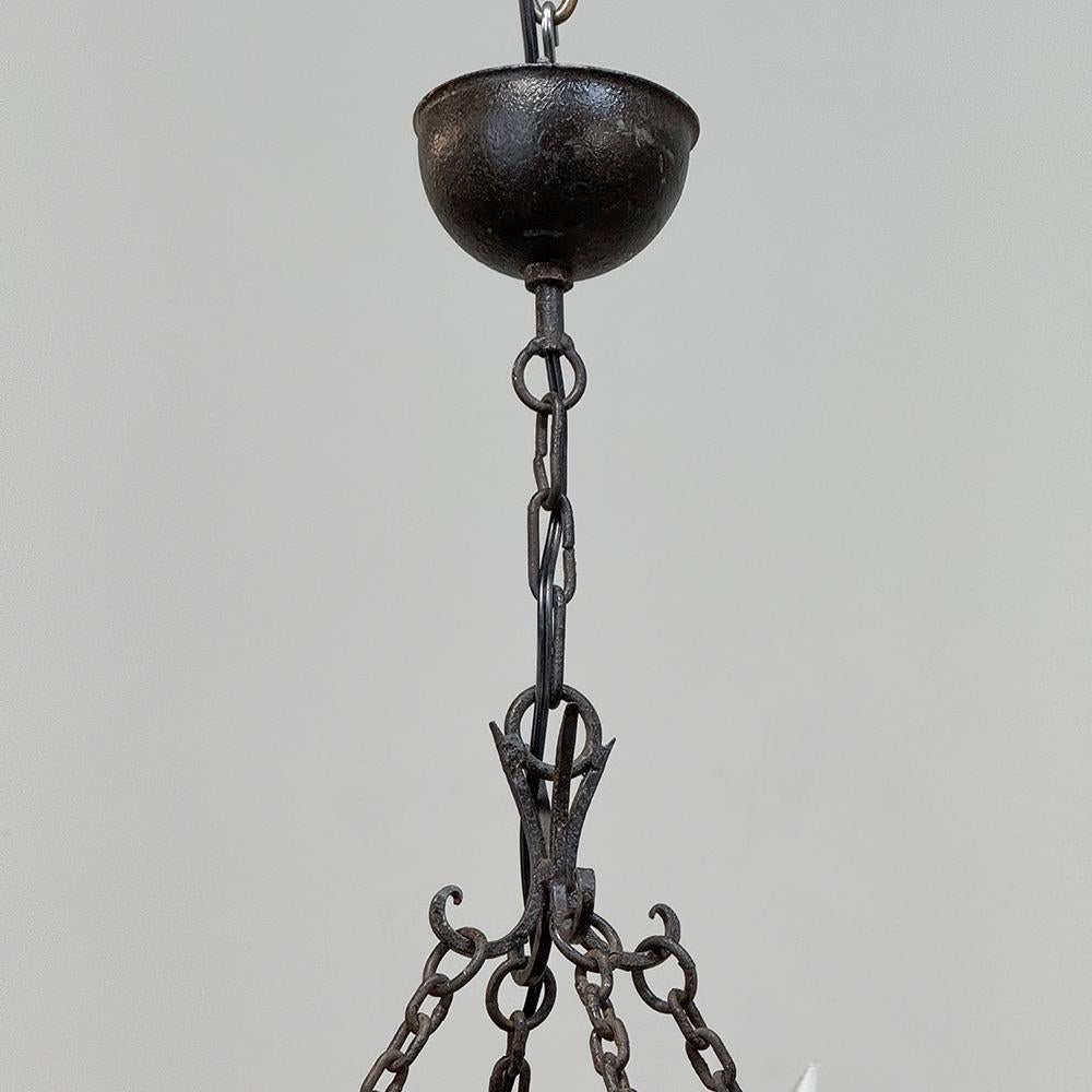 Antique Country French Wrought Iron Chandelier For Sale 5