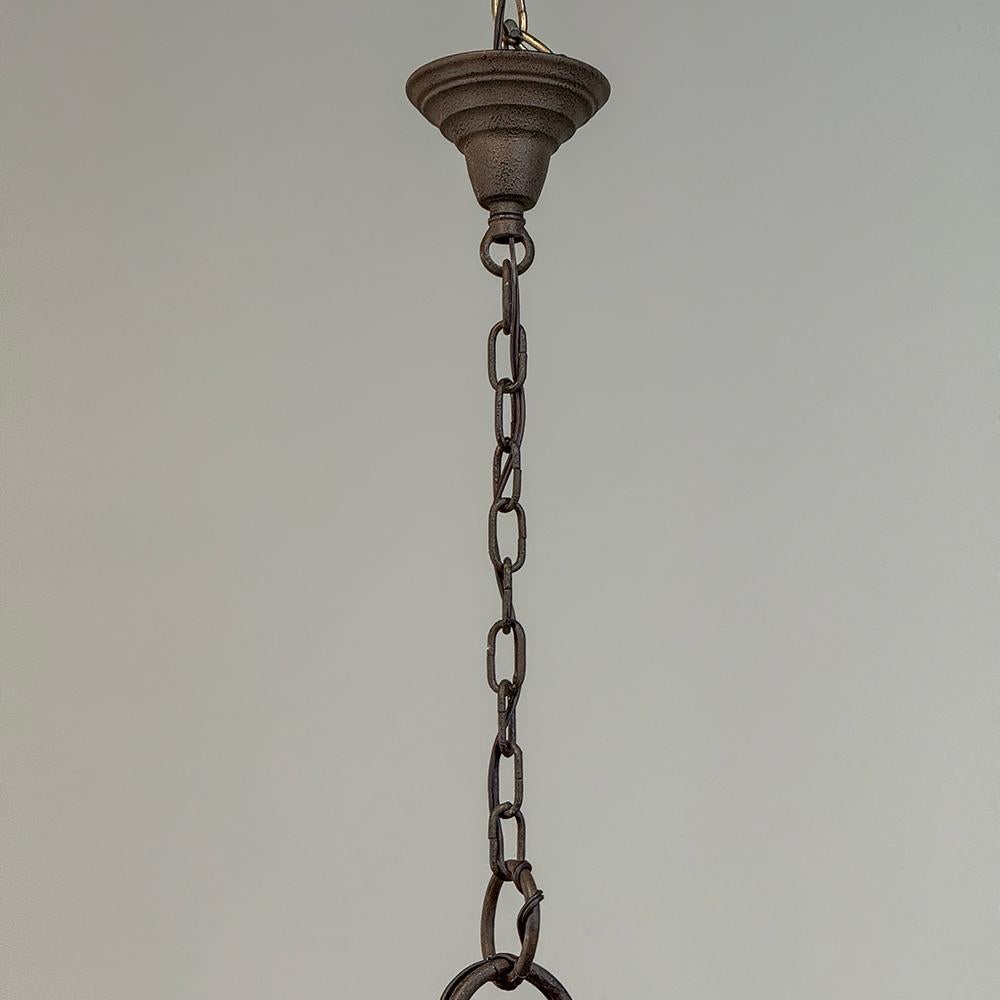 Antique Country French Wrought Iron Chandelier For Sale 2