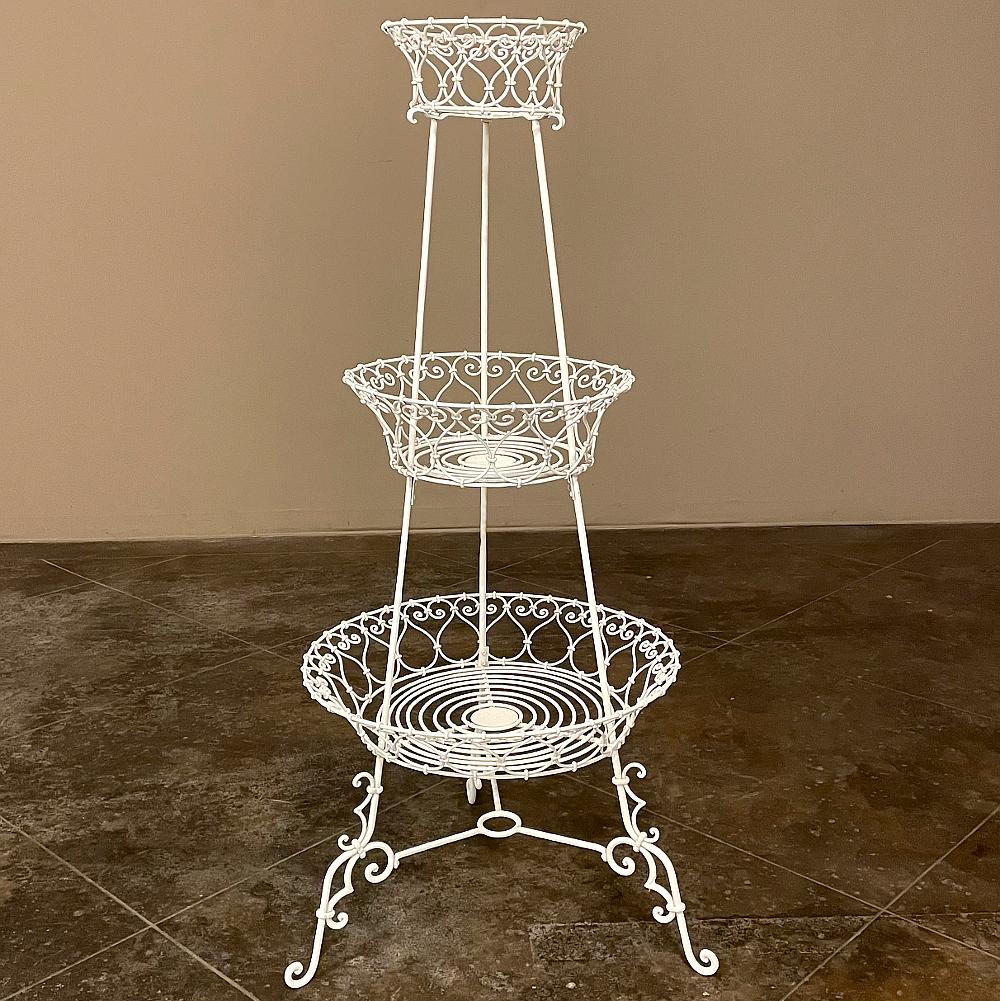 Antique Country French Jardinera de Hierro Forjado ~ Jardiniere De campo en venta