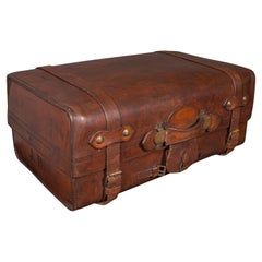 Ancienne valise de campagne pour homme, écossaise, en cuir, mallette de voyage, édouardienne