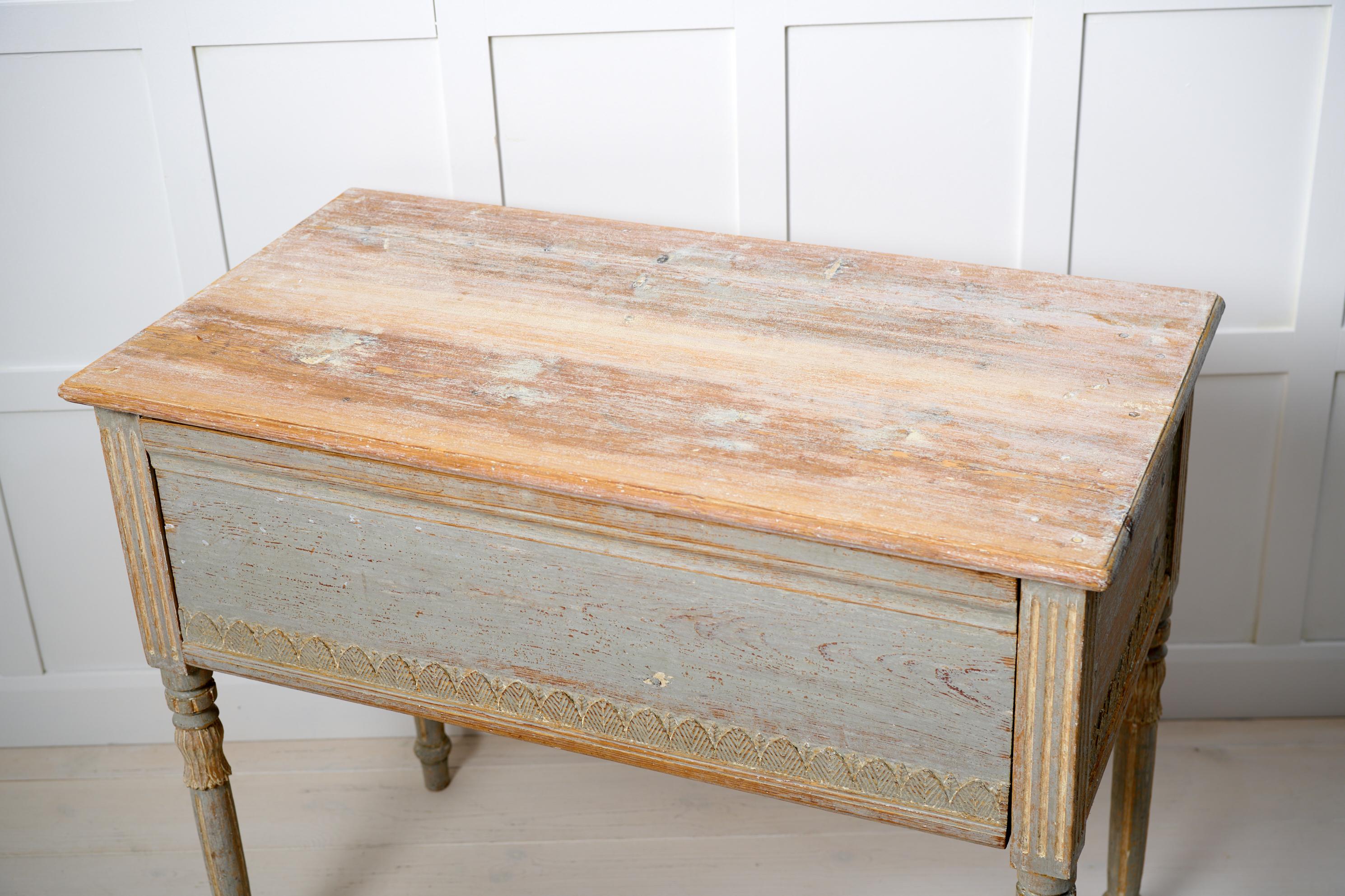 Antique Country Gustavian Style Console Table, Northern Swedish Hand-Made Pine For Sale 3