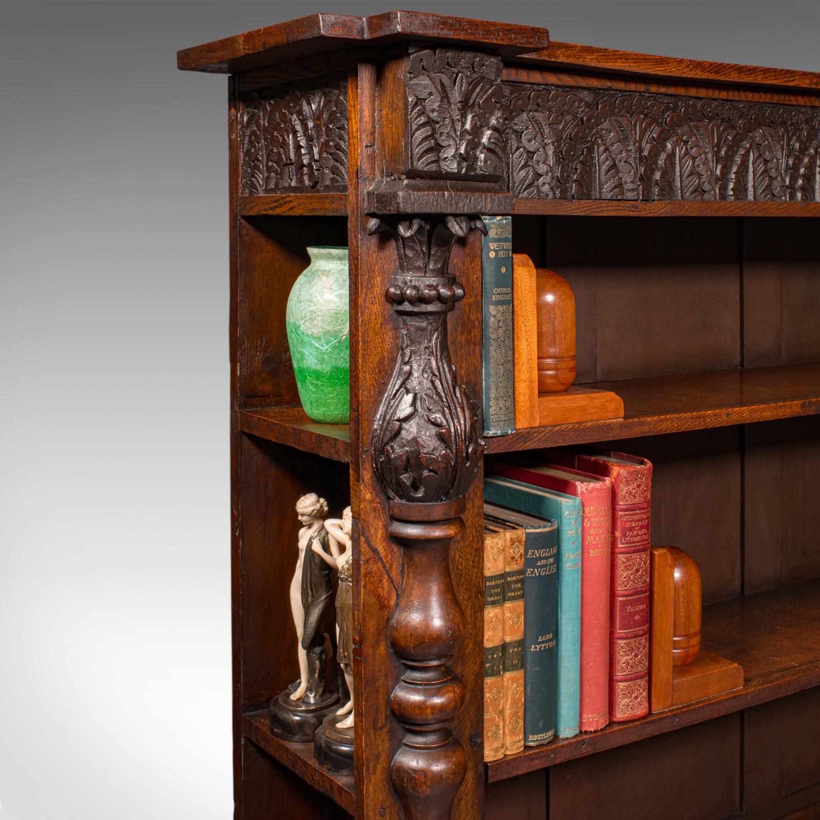 Librería antigua de casa de campo, roble escocés, armario de biblioteca, victoriana, c.1880 en venta 3
