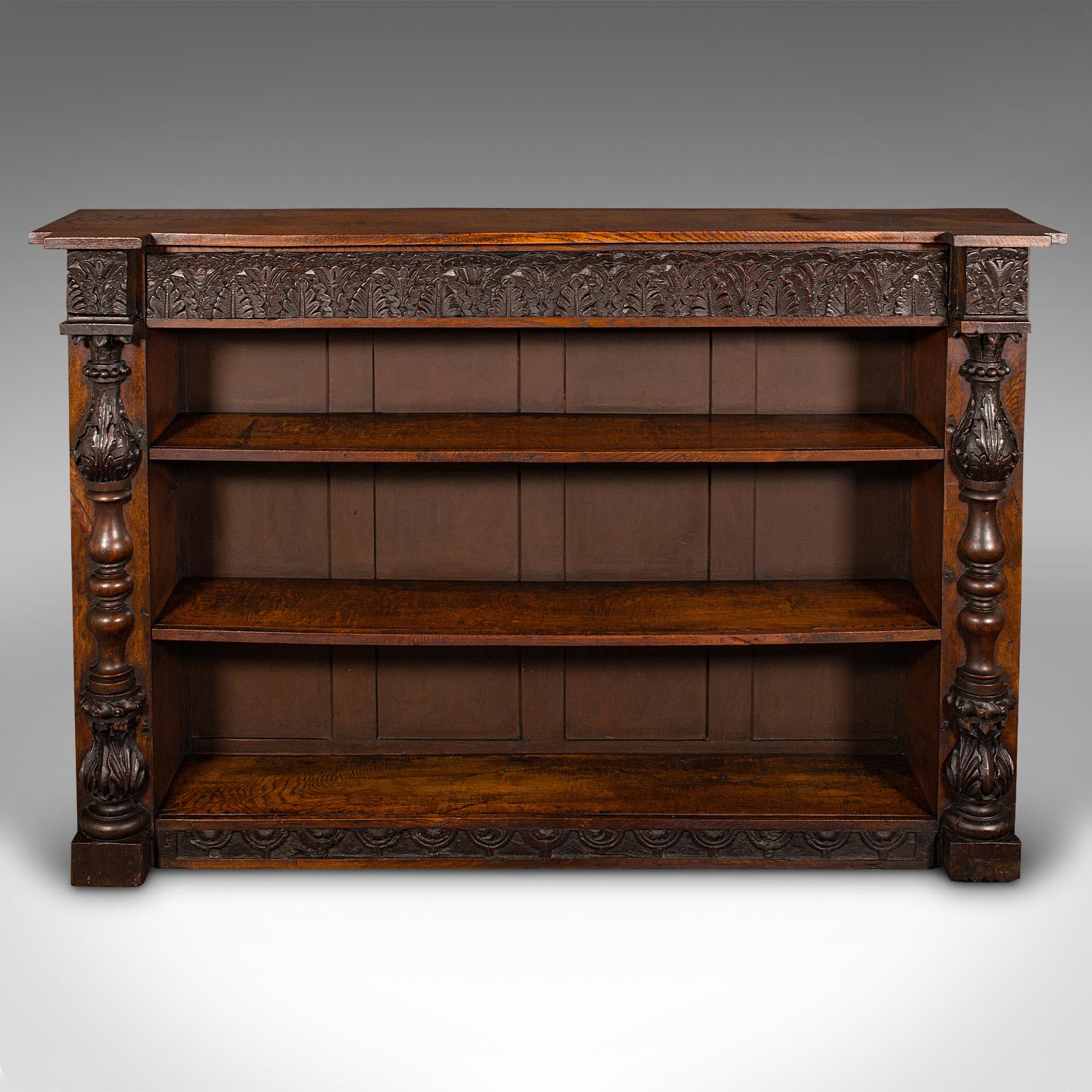 
Se trata de una librería antigua de casa de campo. Mueble escocés de roble para libros de biblioteca, de estilo gótico, de finales de la época victoriana, hacia 1880.

Fino mueble biblioteca de casa de campo, con llamativo aspecto tallado
Muestra