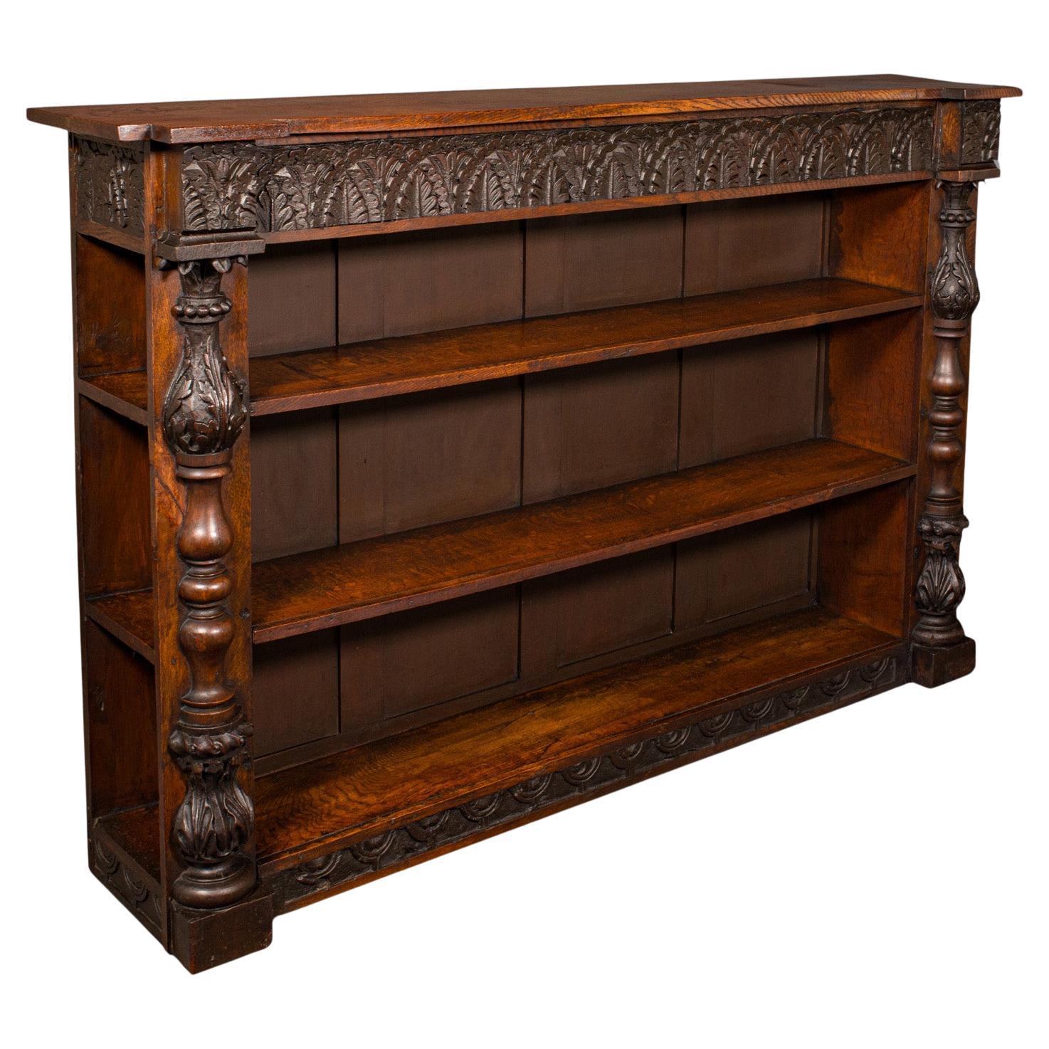 Antikes Bücherregal im Landhausstil, schottische Eiche, Bibliotheksschrank, viktorianisch, um 1880