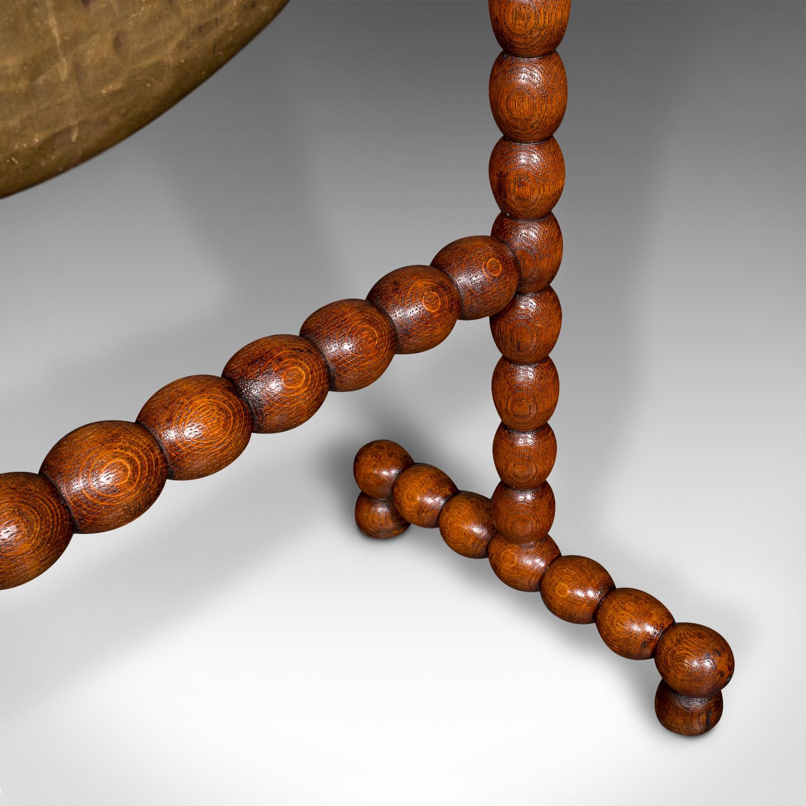 19th Century Antique Country House Dinner Gong, English, Bobbin Turned Oak, Victorian, C.1890
